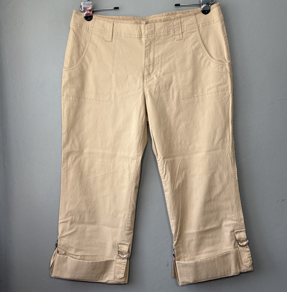 Convertible Pants Size 12 Khaki Capris Stretch Relaxed Midrise Utility Gorpcore